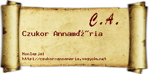Czukor Annamária névjegykártya