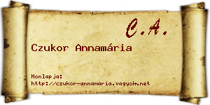 Czukor Annamária névjegykártya